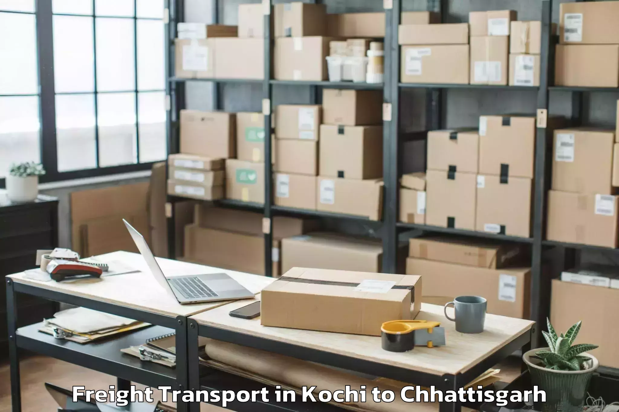 Kochi to Malkharoda Freight Transport Booking